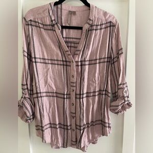 Pink plaid blouse